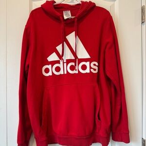 XL Adidas Men's Red Hoodie Sweater